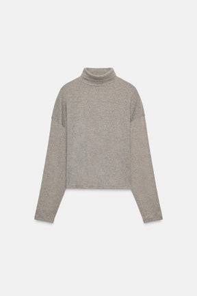 High-neck T-shirt