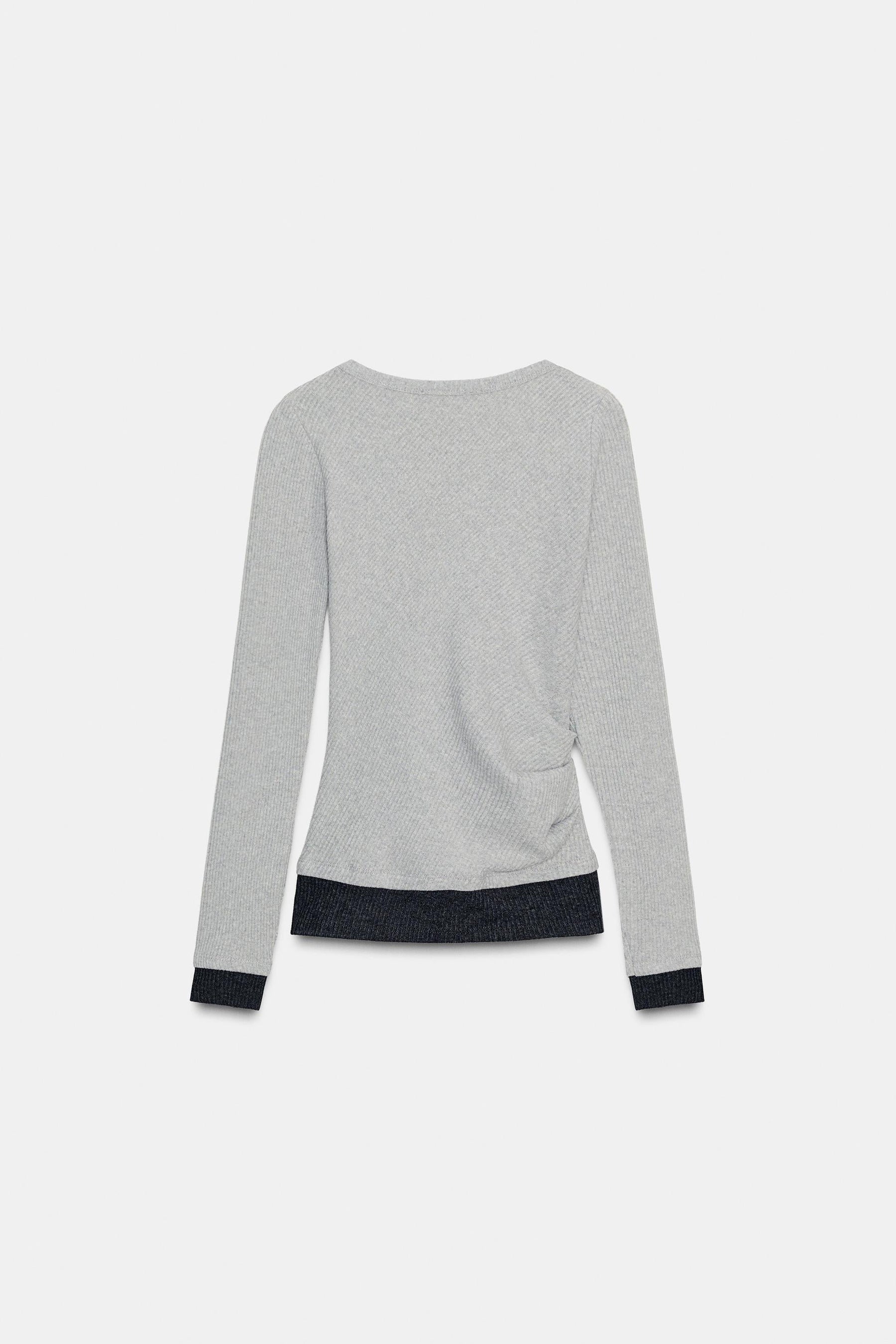 Draped Mock-Layer T-Shirt
