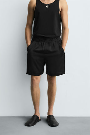 RELAXED FIT SATIN BERMUDA SHORTS - Image 2