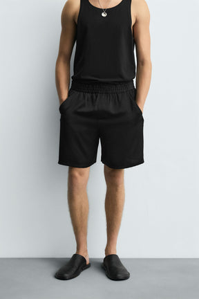 RELAXED FIT SATIN BERMUDA SHORTS - Image 2