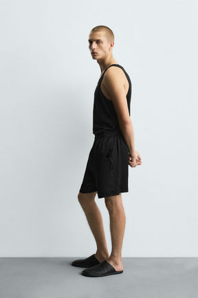 RELAXED FIT SATIN BERMUDA SHORTS - Image 4
