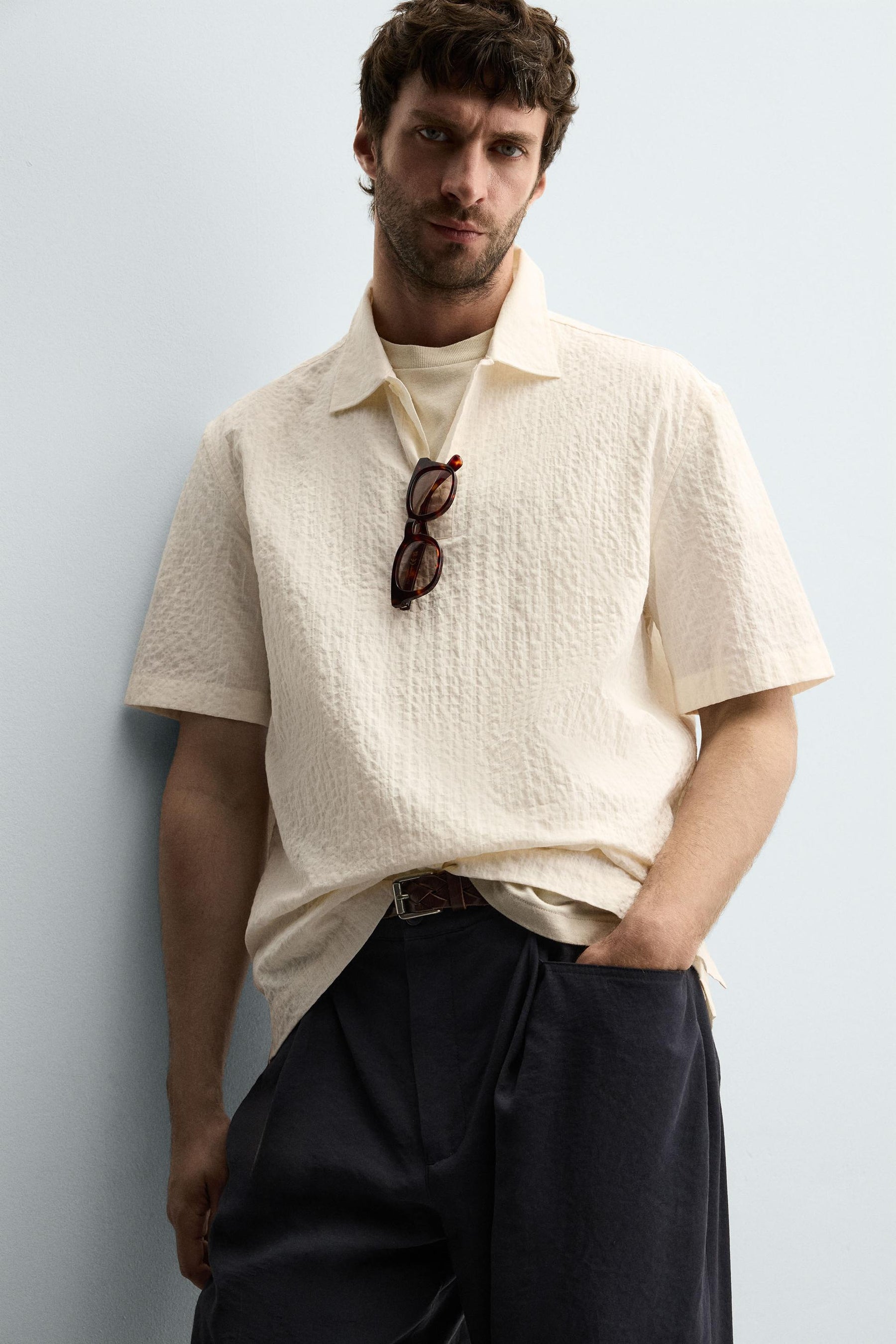 Seersucker Polo Shirt