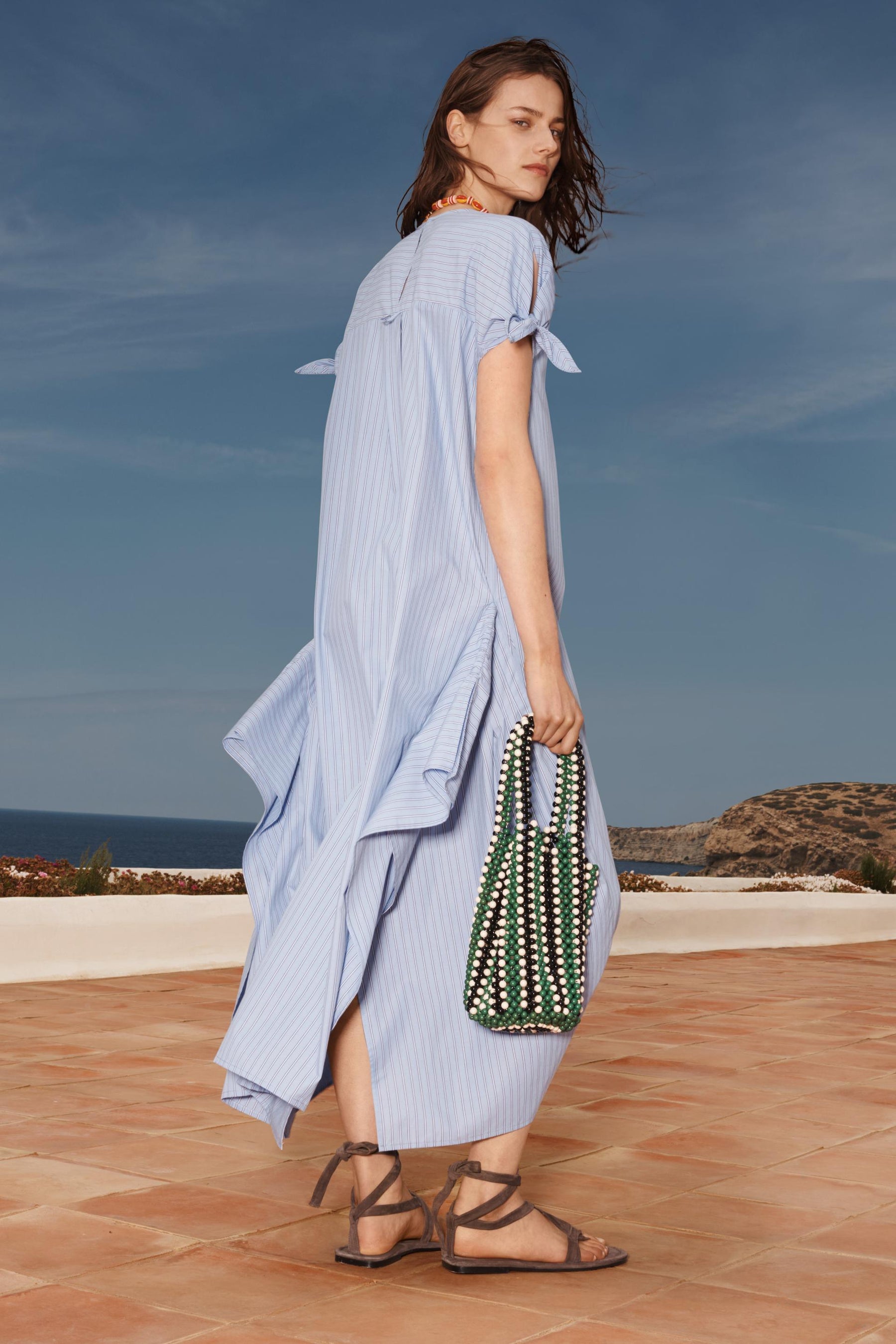 Asymmetric Striped Fashion Dress