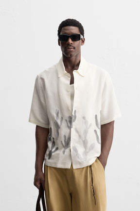 LINEN-VISCOSE CACTUS SHIRT - Image 2
