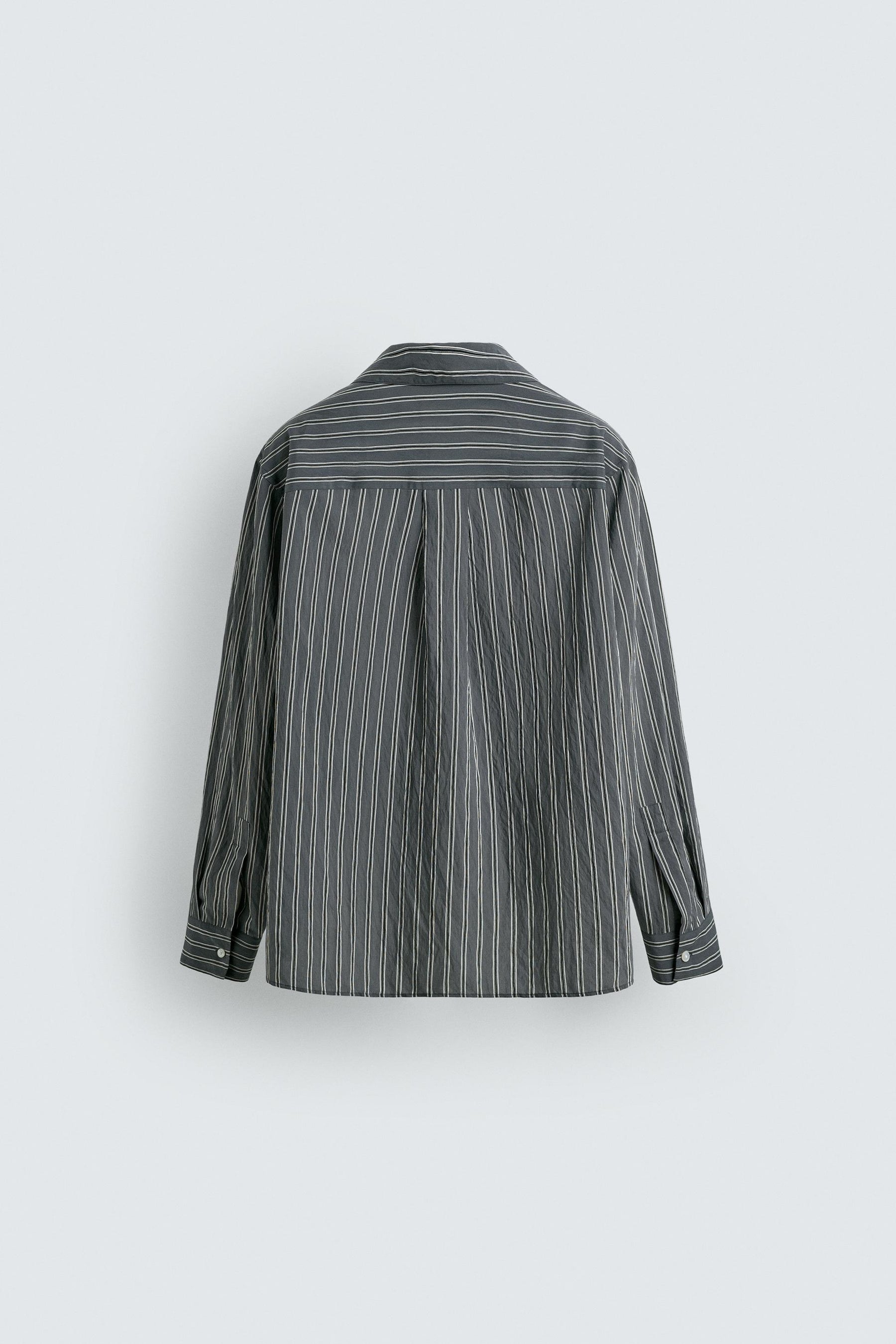 CREASED-EFFECT STRIPED FLOWING SHIRT - Image 7