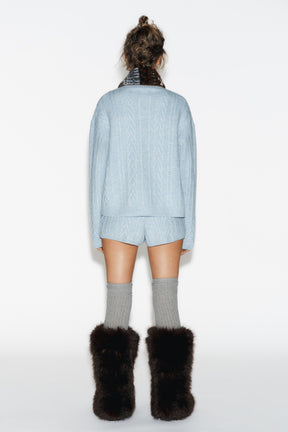 Wool Cable Knit Shorts