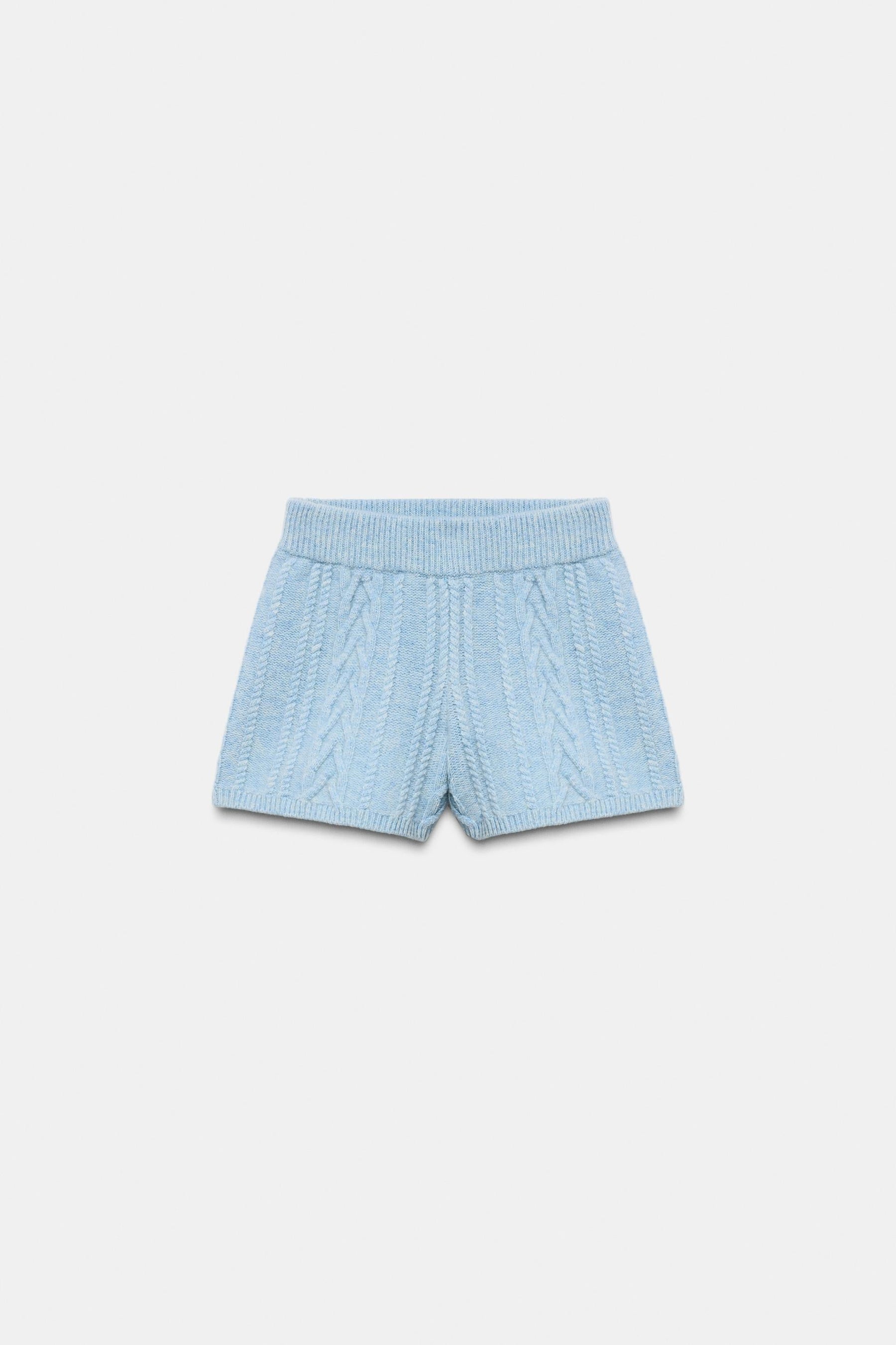 Wool Cable Knit Shorts