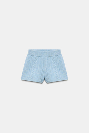Wool Cable Knit Shorts