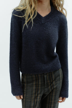 Wool Alpaca V-Neck Jumper