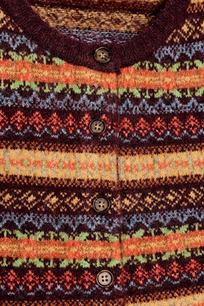 Kurzer Jacquard-Strickcardigan