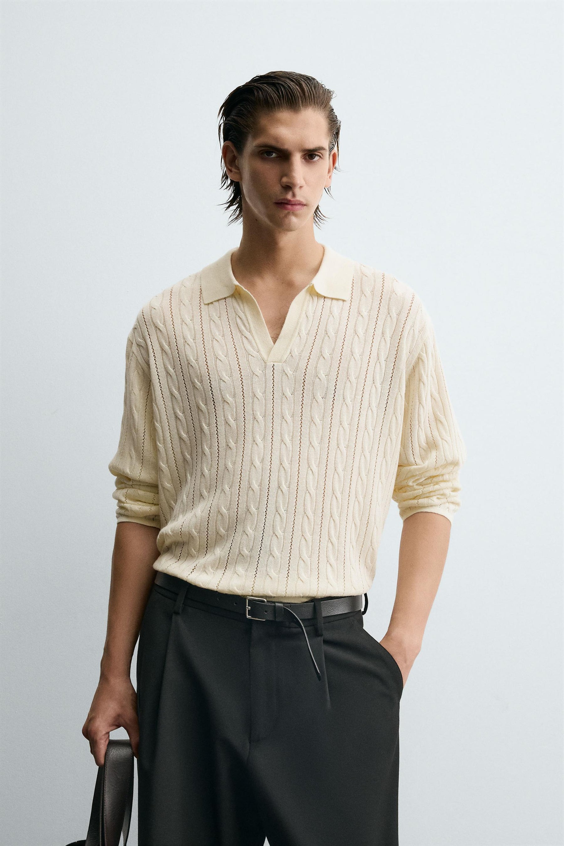 Cable Knit Polo