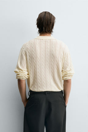 BRAIDED TEXTURE POLO SHIRT - Image 3