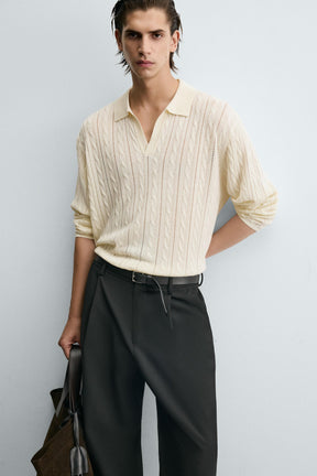 Cable Knit Polo