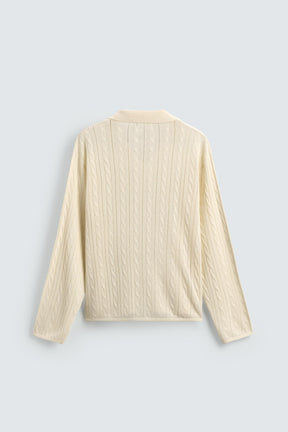 Cable Knit Polo