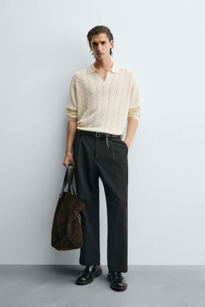 Cable Knit Polo