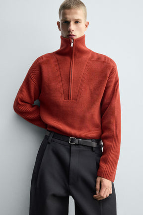 PURL KNIT QUARTER-ZIP JUMPER - Image 5