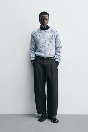 CONTRAST TEXTURED JUMPER - Image 1