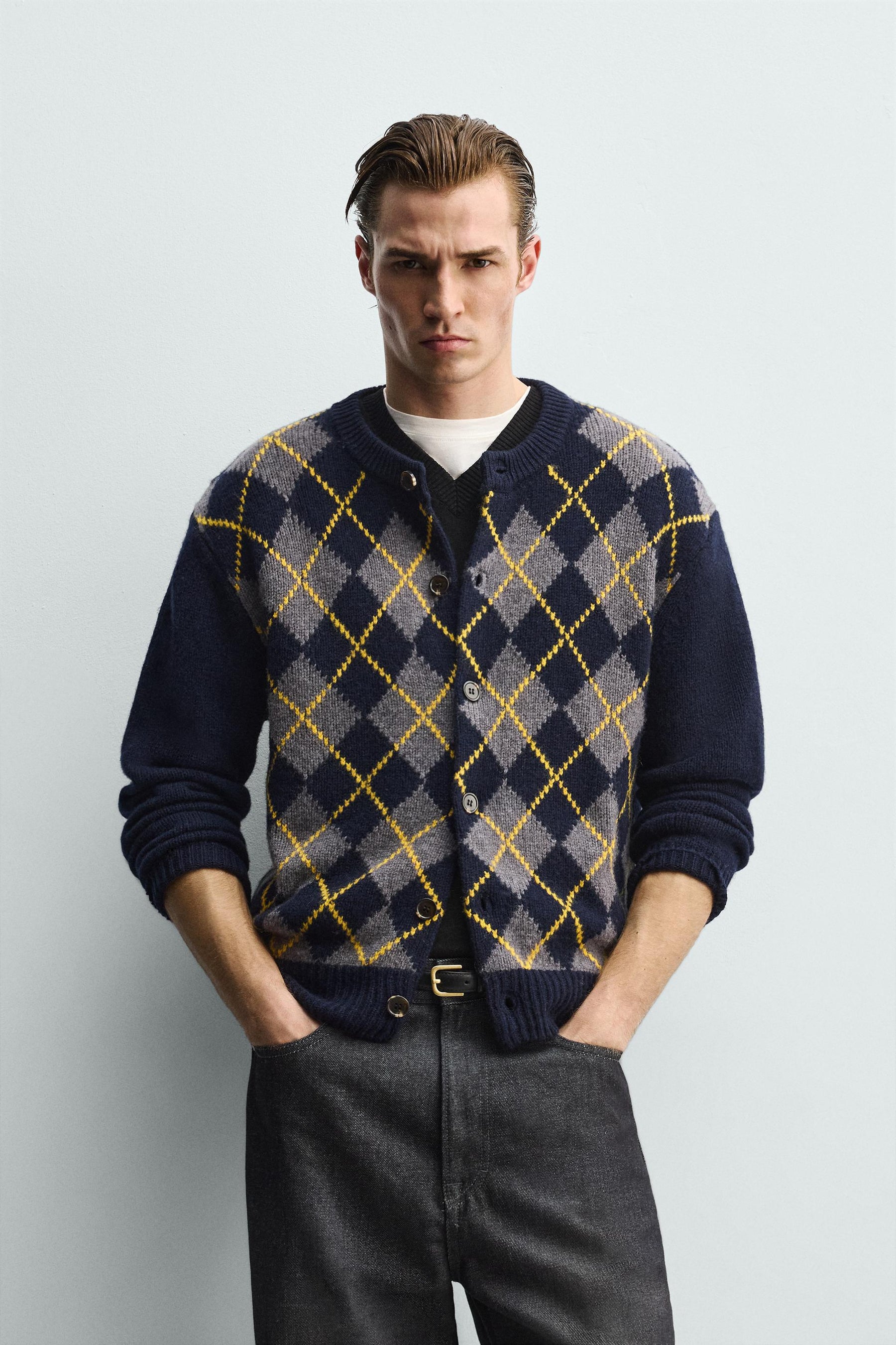 Wool Diamond Cardigan