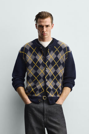 Wool Diamond Cardigan