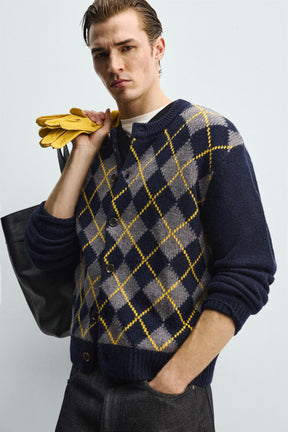 Wool Diamond Cardigan