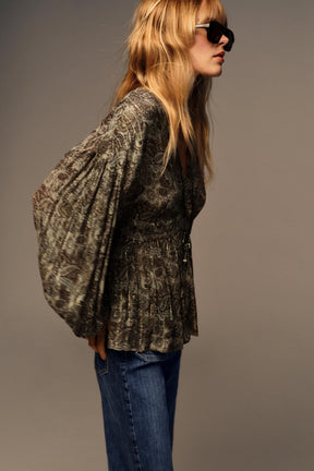 Bluse mit Metallic-Fadendruck