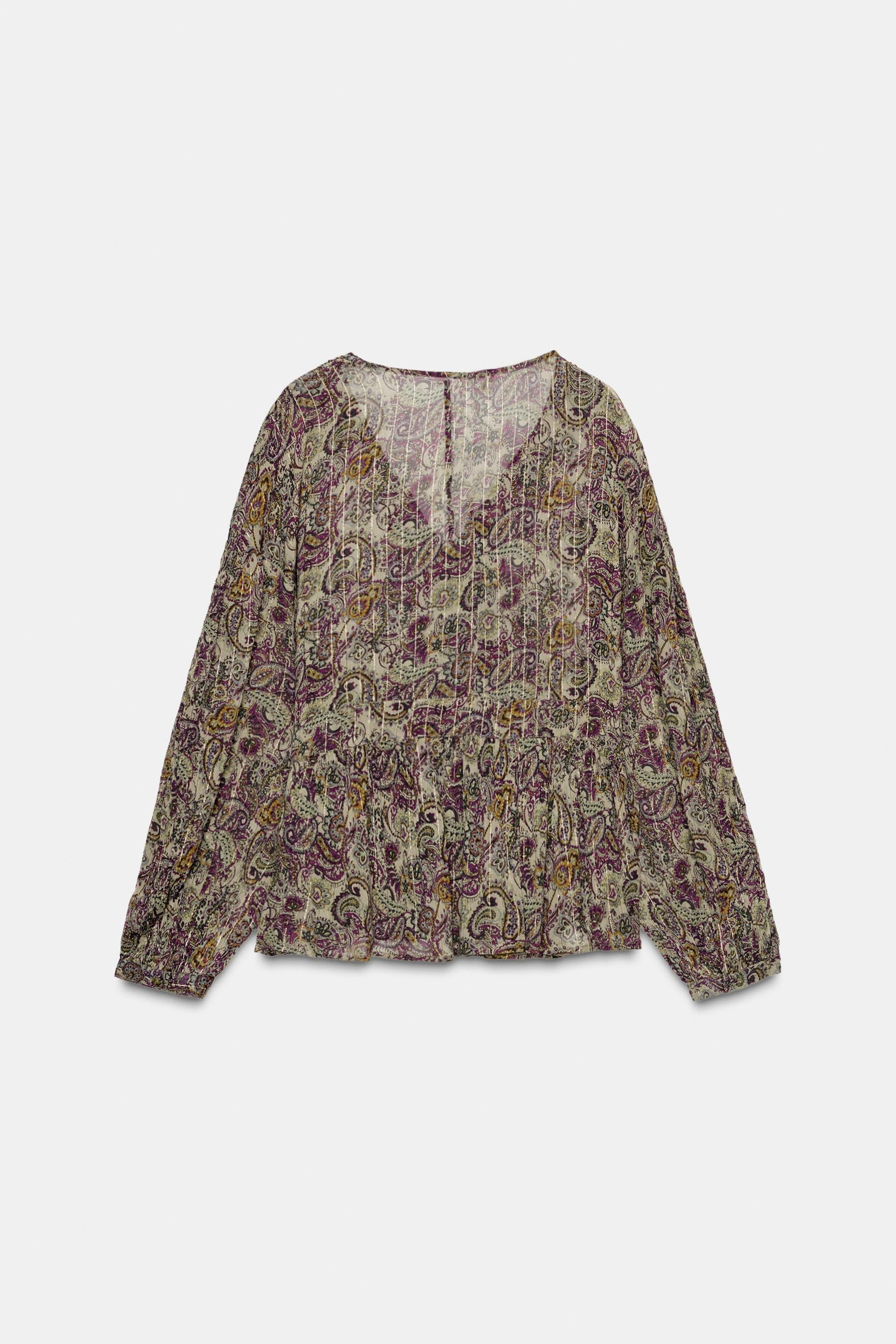 Bluse mit Metallic-Fadendruck