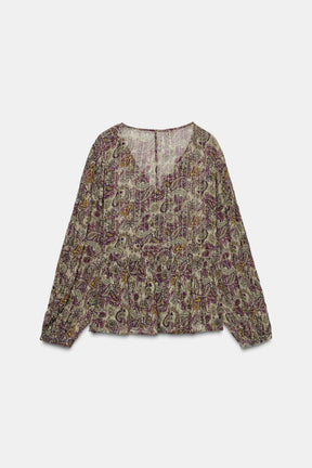 Bluse mit Metallic-Fadendruck