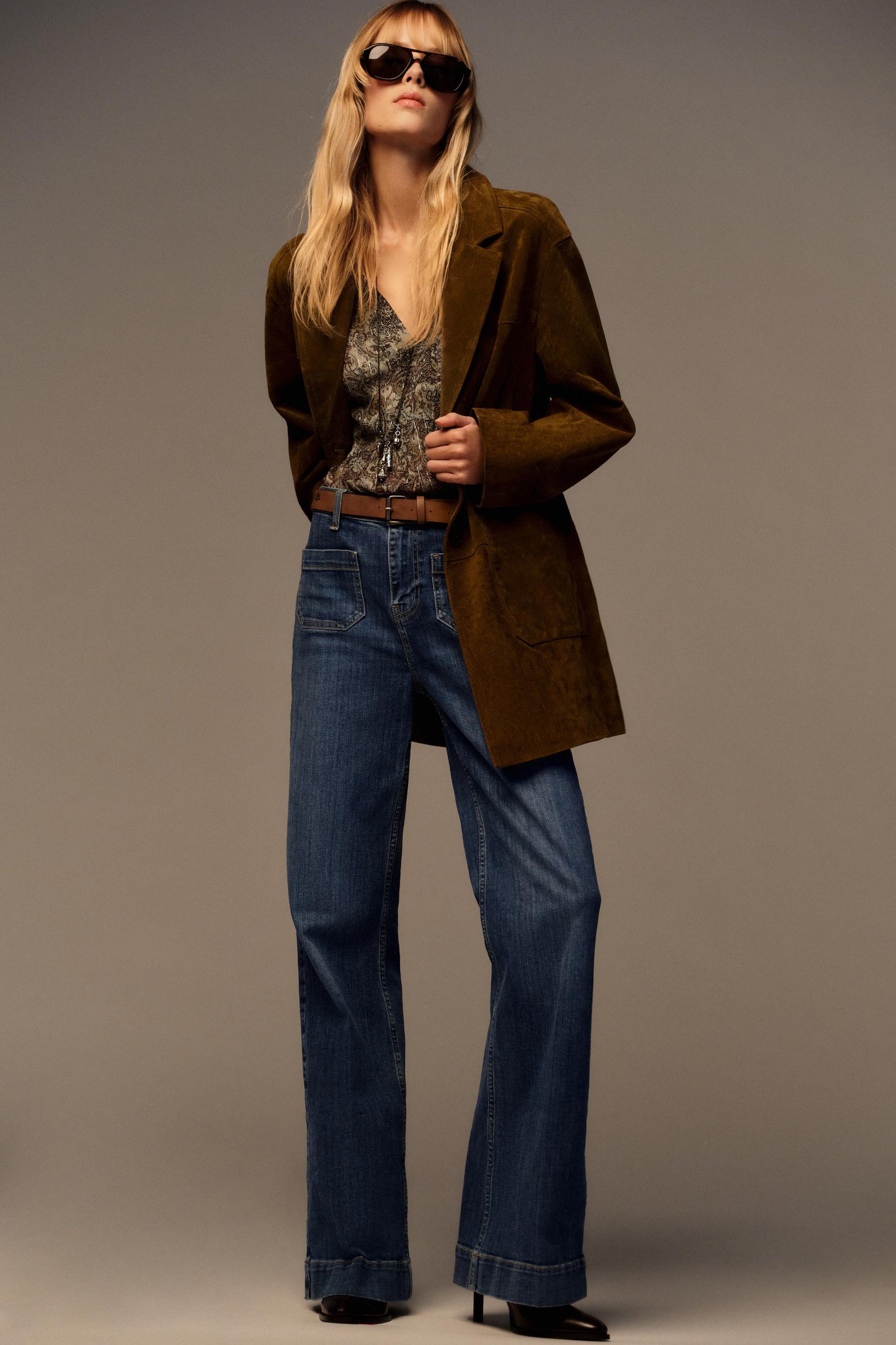 Bluse mit Metallic-Fadendruck