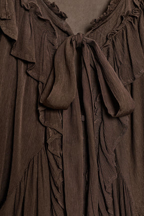 Ruffle-Trimmed Flowing Shirt