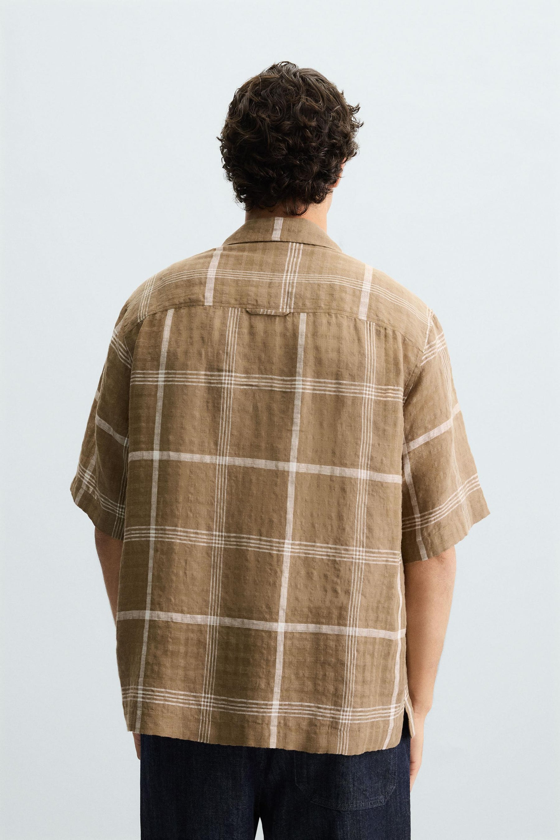 CHECKED LINEN/COTTON SHIRT - Image 3