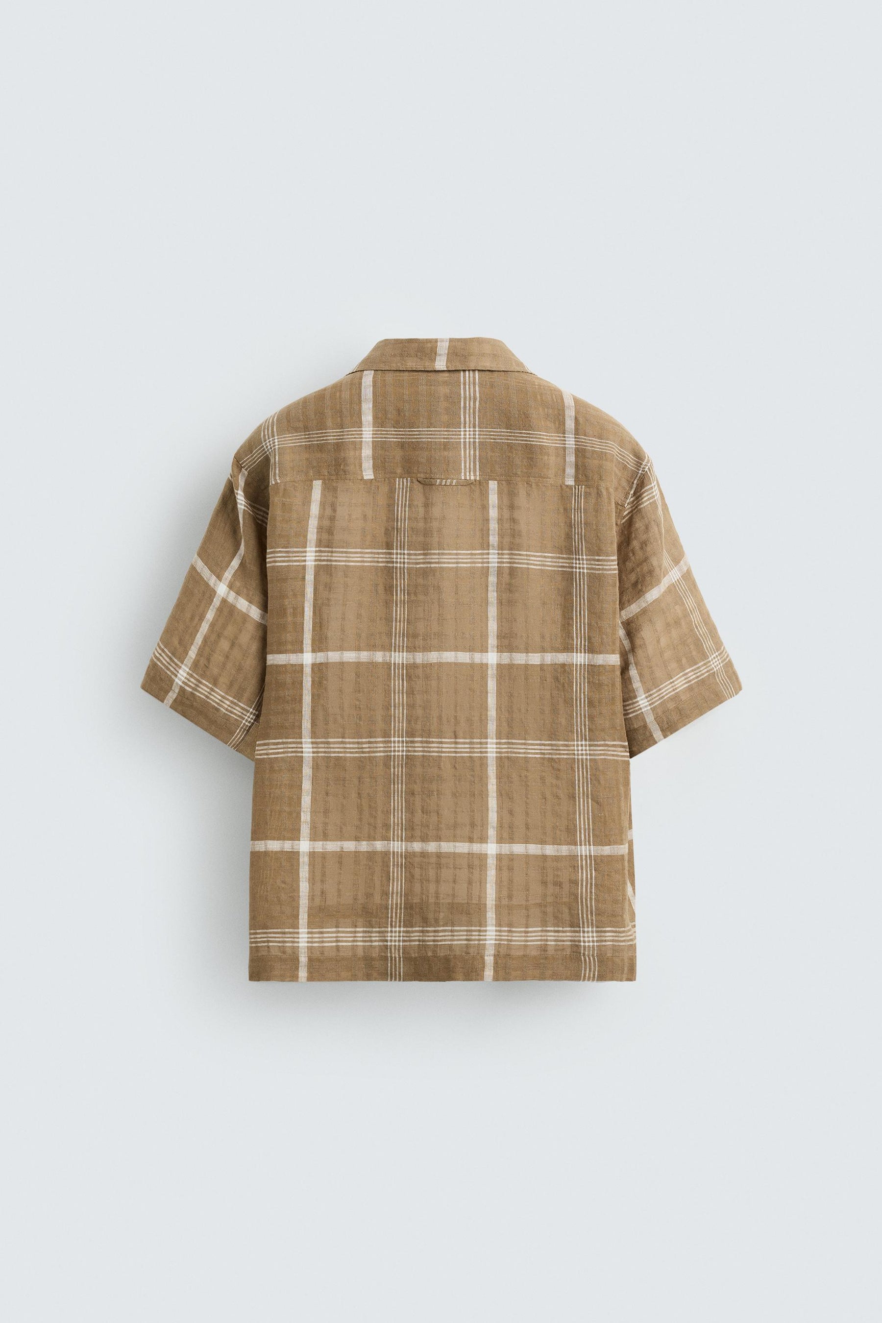 CHECKED LINEN/COTTON SHIRT - Image 7