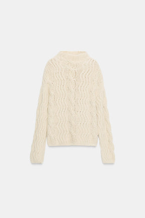 WOOL CABLE KNIT JUMPER