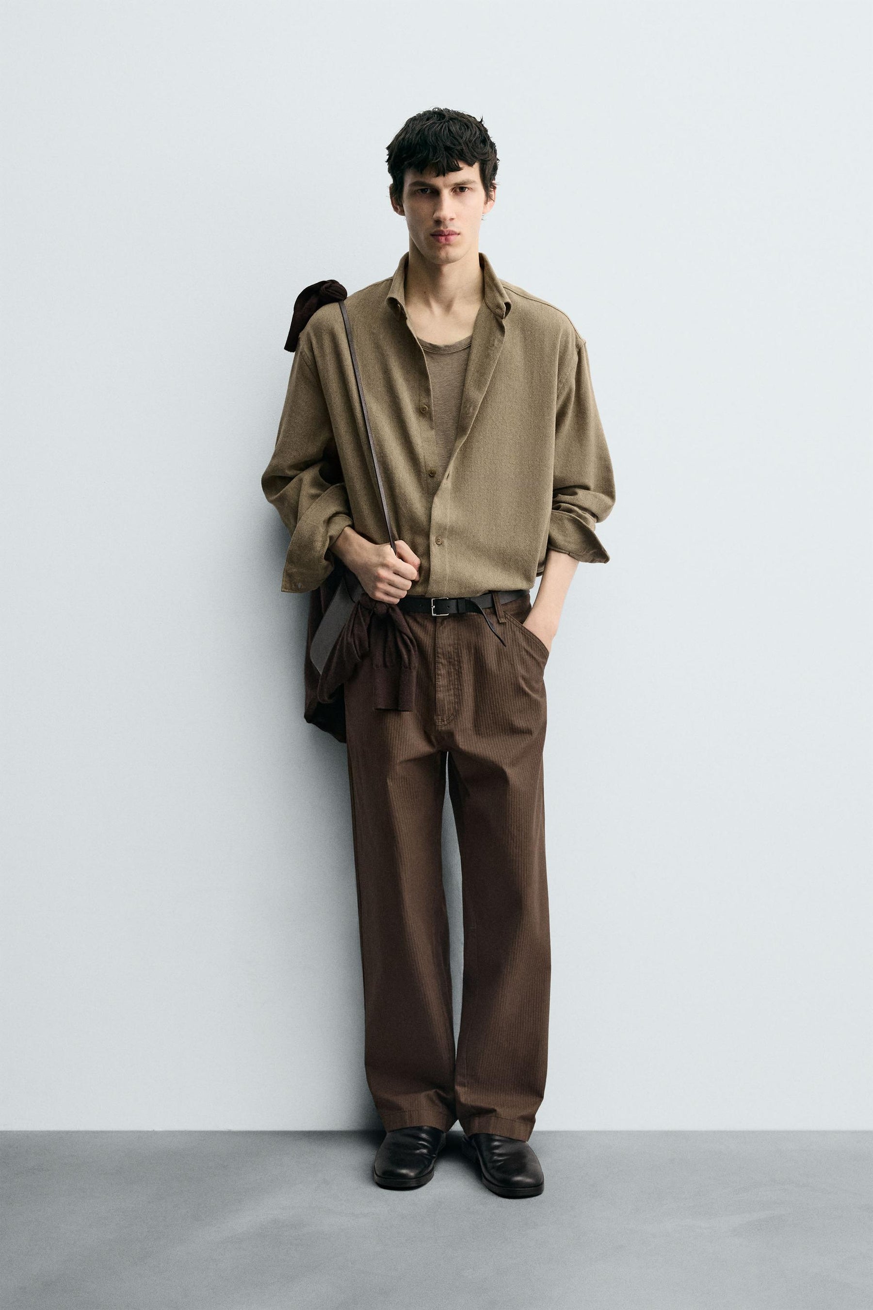 COTTON BLEND TEXTURED SHIRT - Image 1