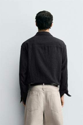 COTTON BLEND TEXTURED SHIRT - Image 3