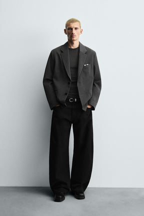 STRIPED OVERSIZED FIT BLAZER - Image 1