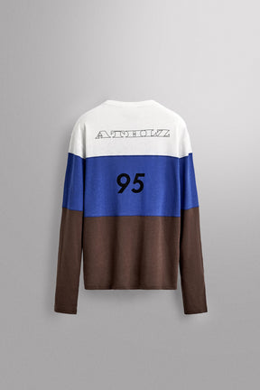 COLOUR BLOCK LINEN - COTTON T-SHIRT - Image 6