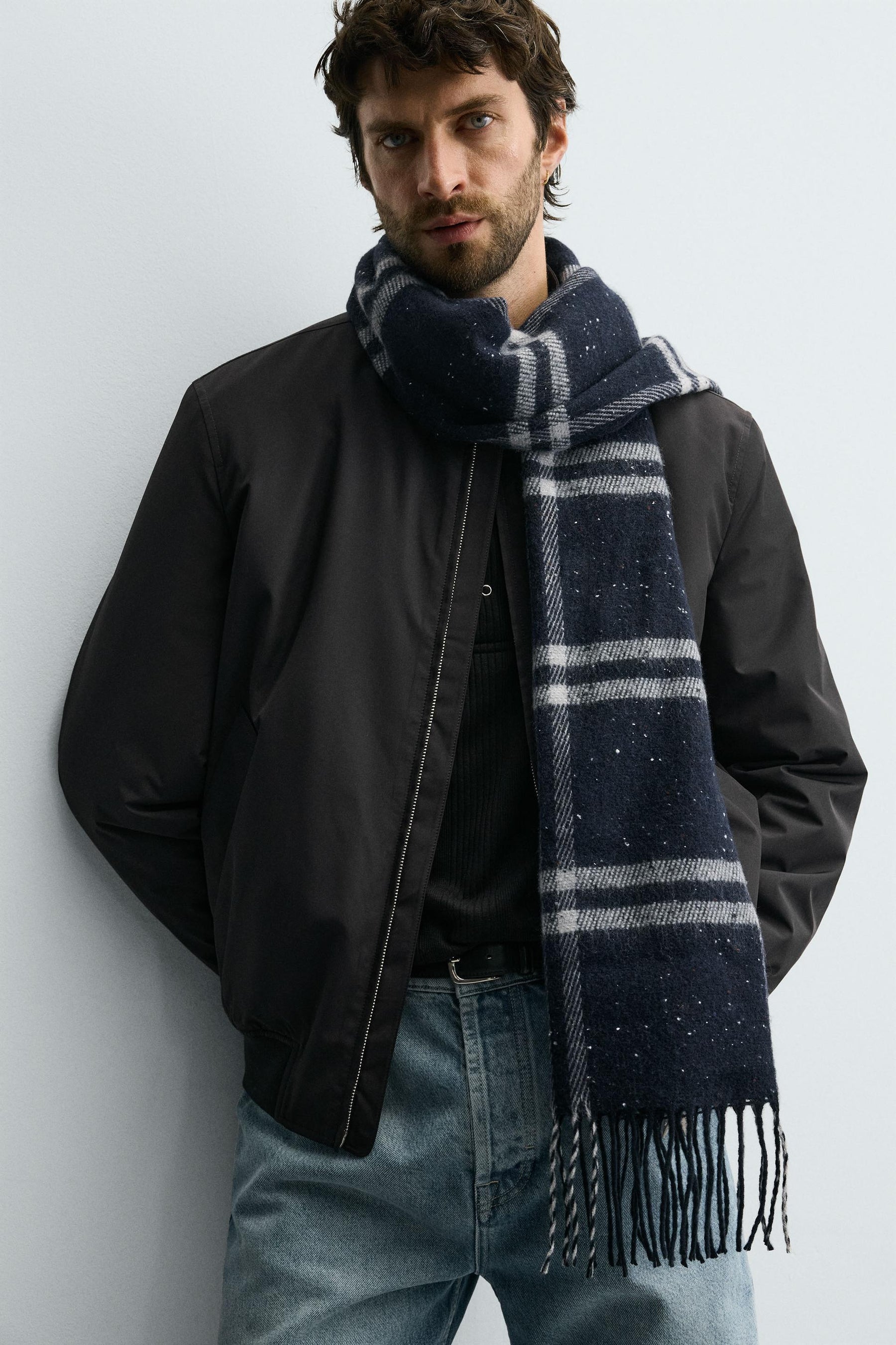 CHECK WOOL BLEND SCARF - Image 3