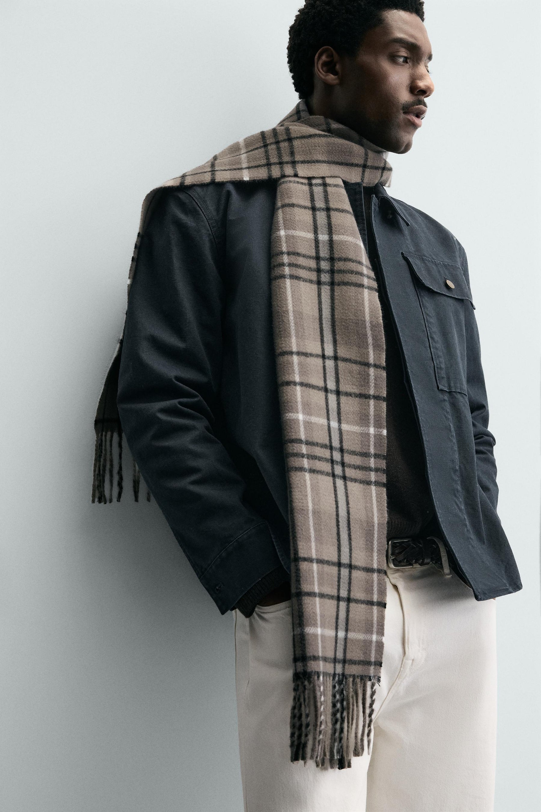 Plaid Scarf Combination