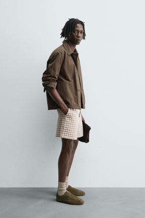 TEXTURED CHECK BERMUDA SHORTS - Image 4