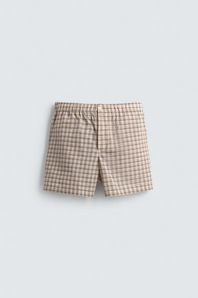 TEXTURED CHECK BERMUDA SHORTS - Image 7