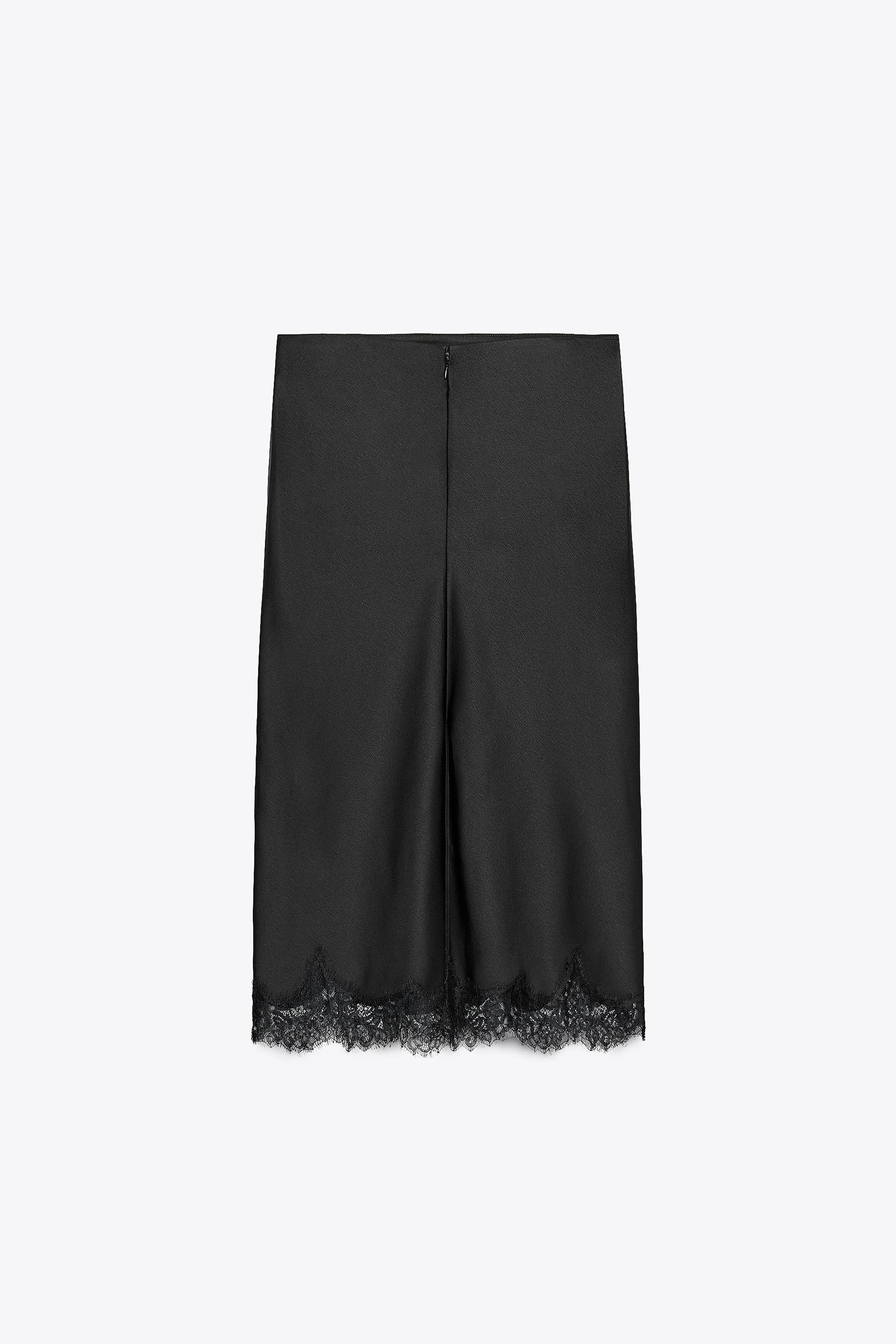 Satin lace skirt