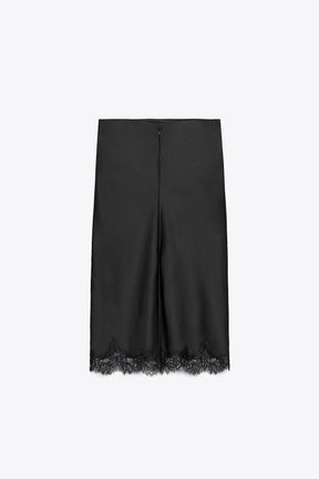Satin lace skirt