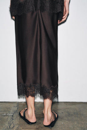 Satin Lace Skirt