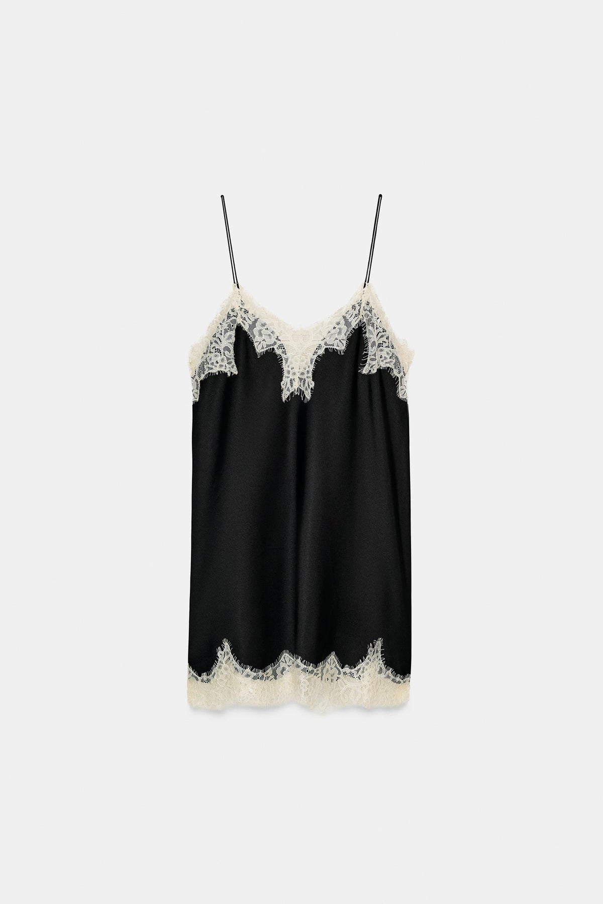 Satin Lace Contrast Top