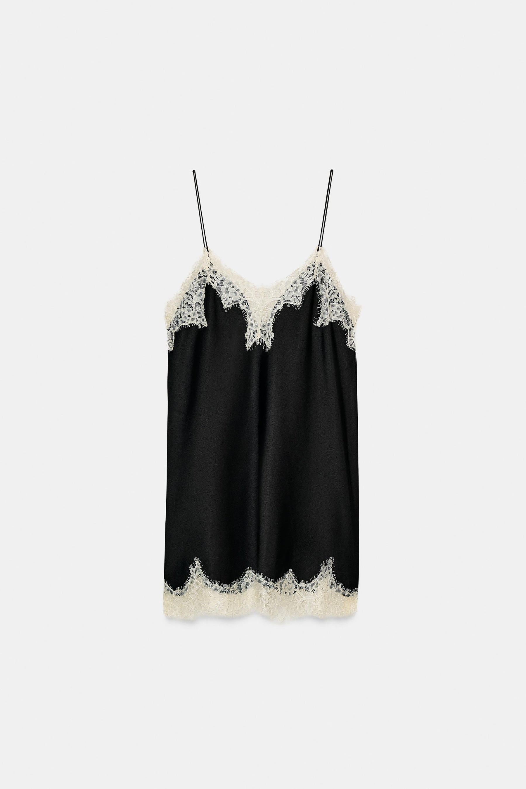 Satin Lace Contrast Top