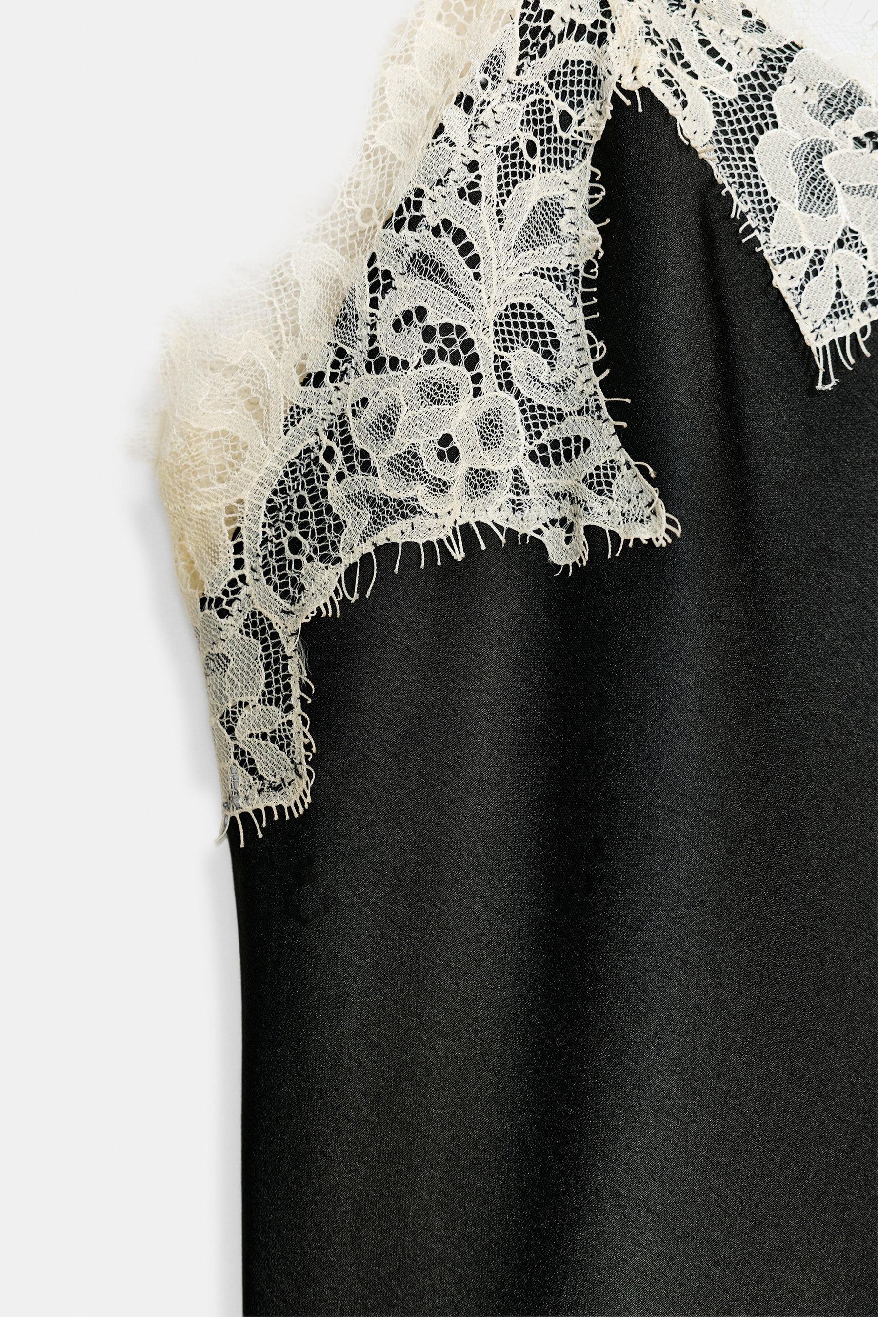 Satin Lace Contrast Top