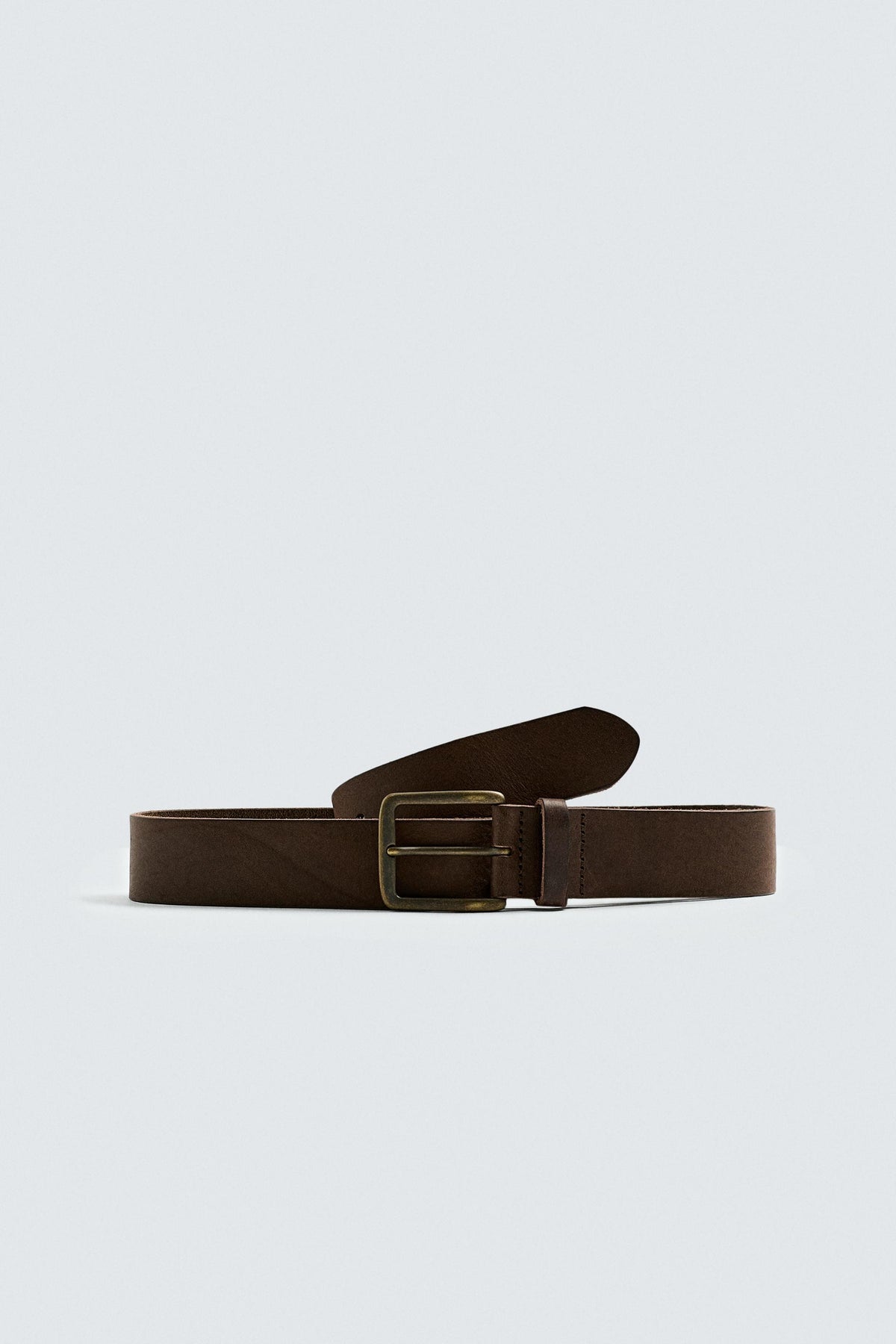 VINTAGE EFFECT LEATHER BELT - Image 1