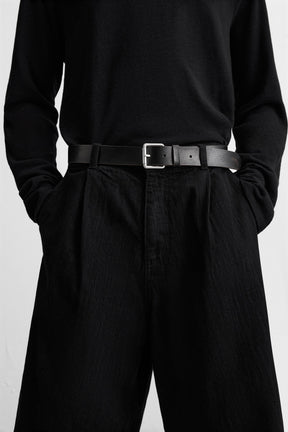 VINTAGE EFFECT LEATHER BELT - Image 1