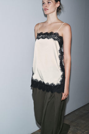 Satin lace top