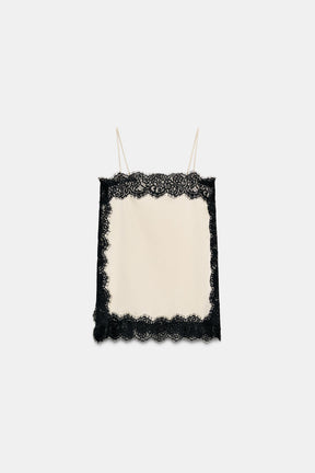 Satin lace top